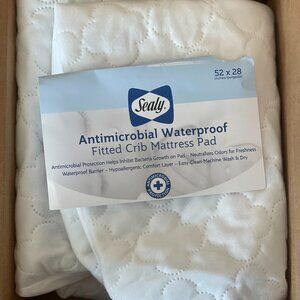 Sealy Antimicrobial Waterproof Toddler/baby Baby Crib Mattress Pad Protector